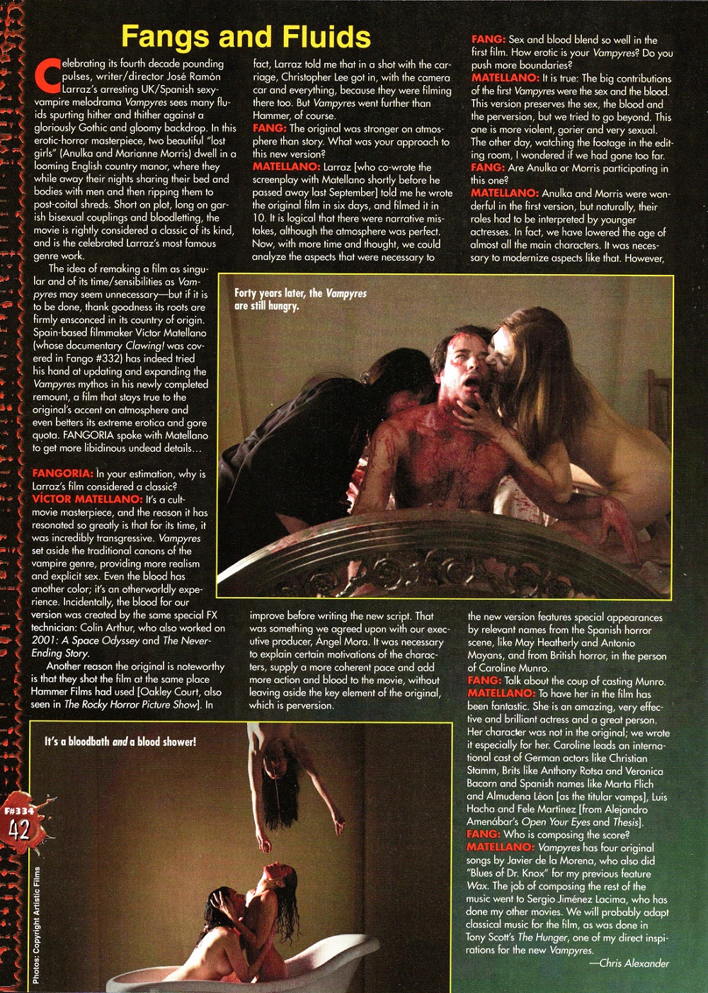"Vampyres". Fangoria #334. July 2014. 